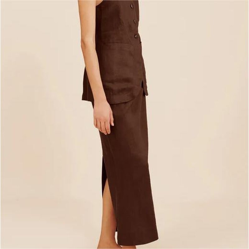 Women Suit Factory - Cotton Vest Skirt Suit