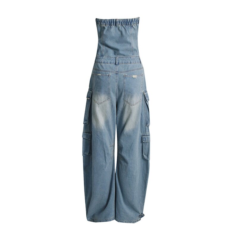 Jumpsuit Factory - Street Style Denim Multi Pocket