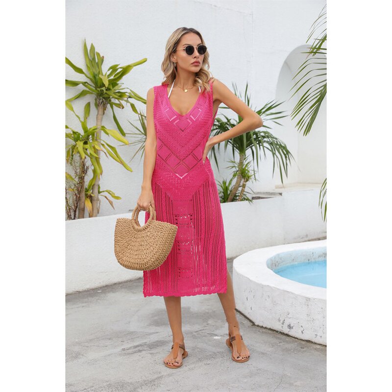 Beach Dress Factory - Solid Color Casual Patchwork