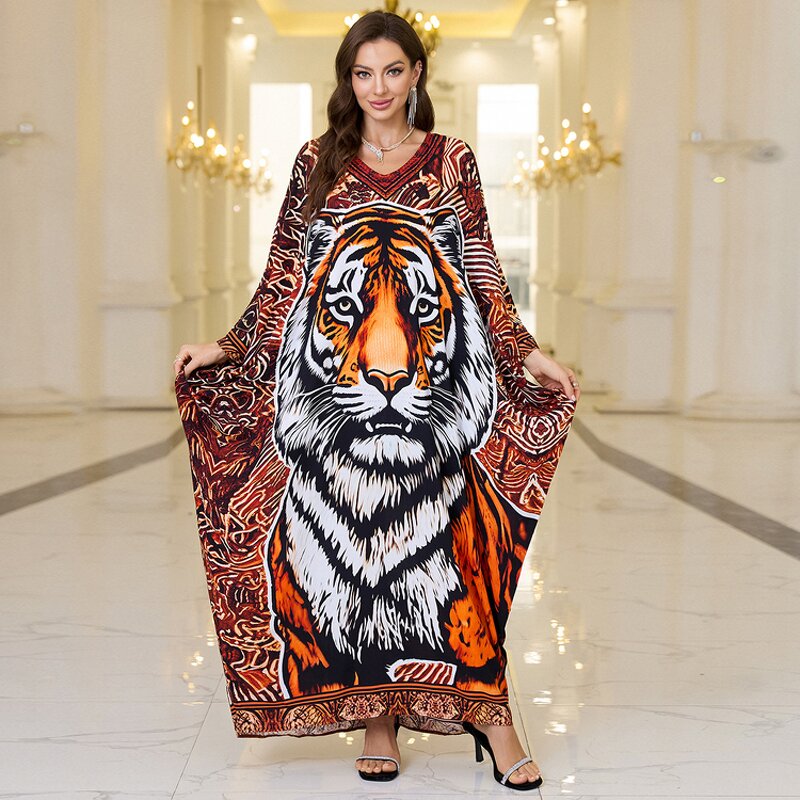 Beach Cover up Factory - Rayon Bat Sleeves Print