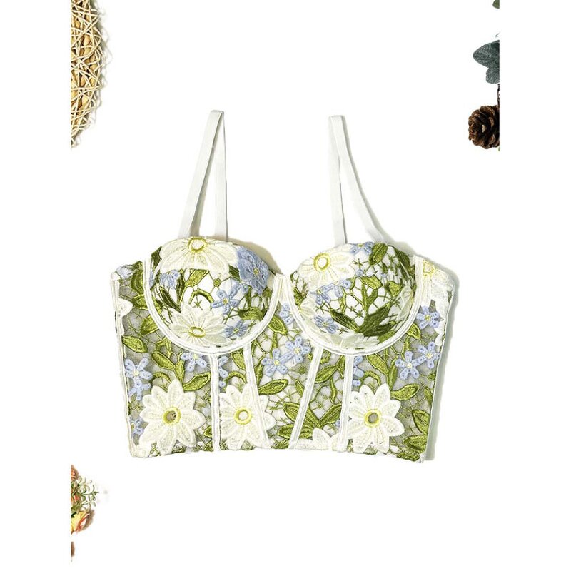 Corset Top Factory - Mint Mambo Floral Lace