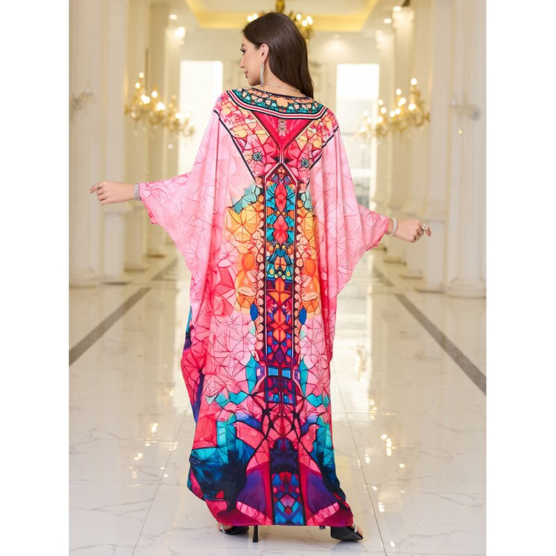 Beach Cover up Factory - Rayon Bat Sleeves Print