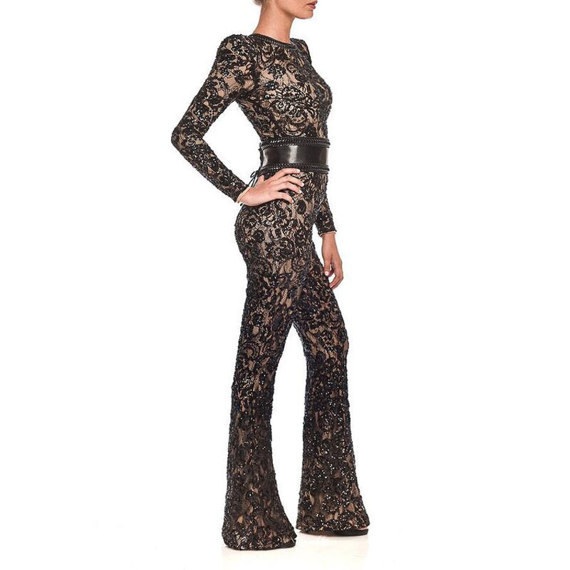 Jumpsuit Factory - Elegant Lace Embroidered Retro