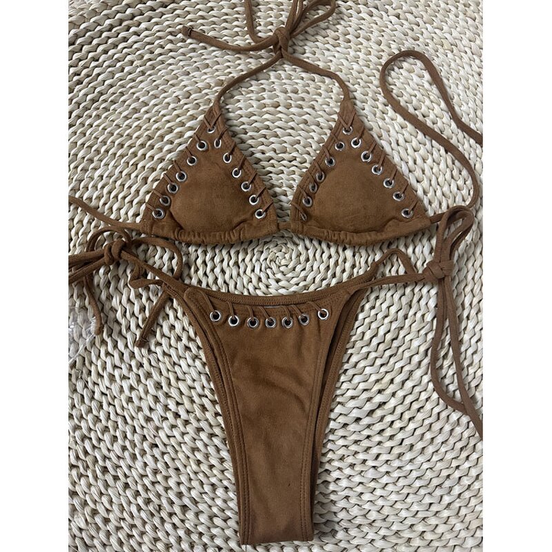 Bikini Set Factory - New Metal Ring 2 Piece Crop Top