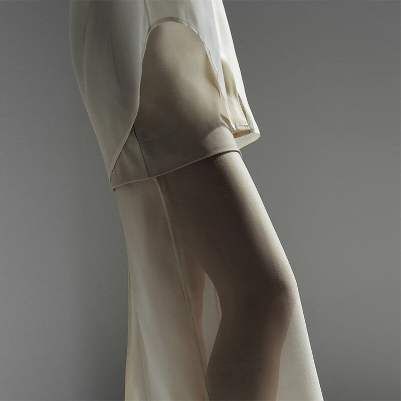 Women Set Factory - Plus Size Silky Shirt Mesh