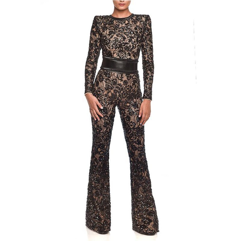 Jumpsuit Factory - Elegant Lace Embroidered Retro