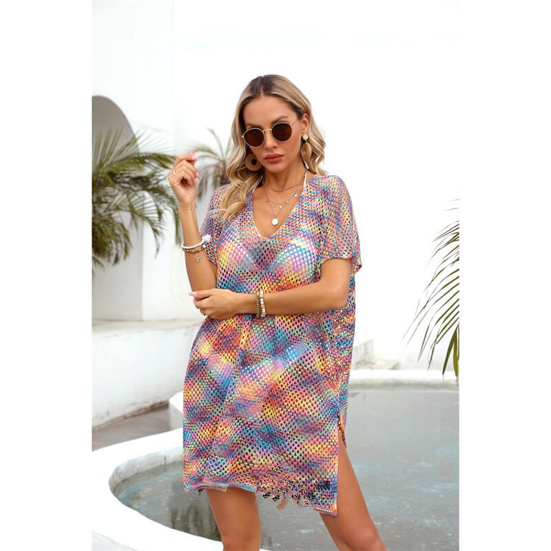 Bikini Cover up Factory - Rainbow Patchwork Loose