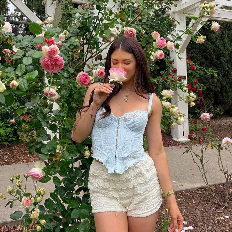 Bustier Top Factory - White Lace Gothic Corset