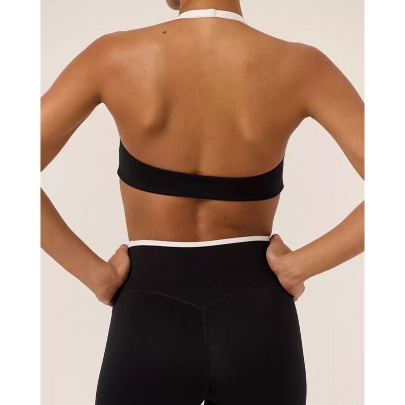 Yoga Set Factory - Color Block Padded Bra Hip Lift