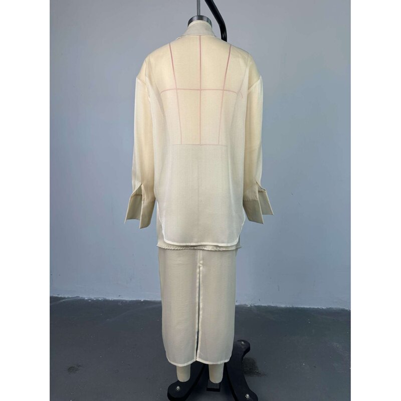 Women Set Factory - Plus Size Silky Shirt Mesh