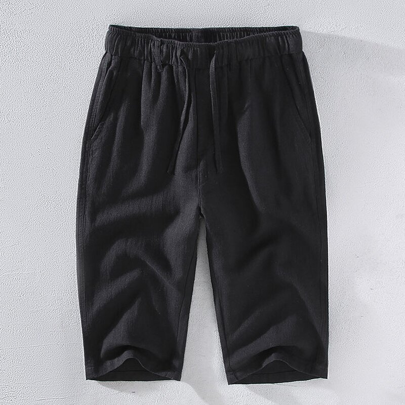 Men Shorts Factory - Solid Color Loose Linen