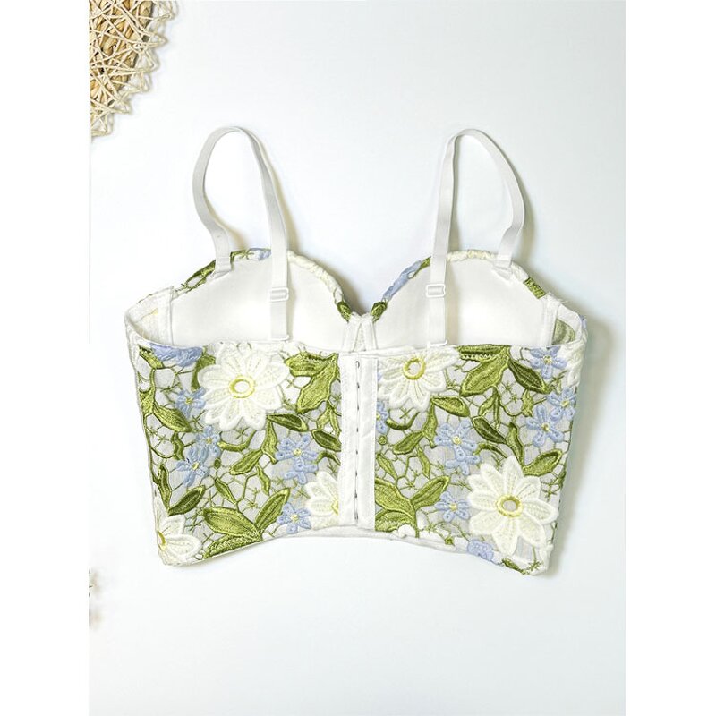Corset Top Factory - Mint Mambo Floral Lace
