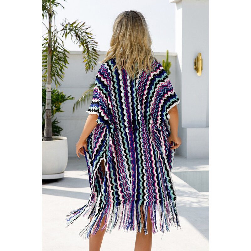 Bikini Cover up Factory - Plus Size Color Blocked