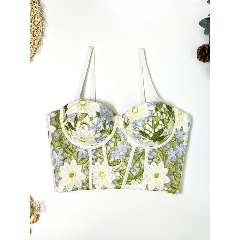 Corset Top Factory - Mint Mambo Floral Lace
