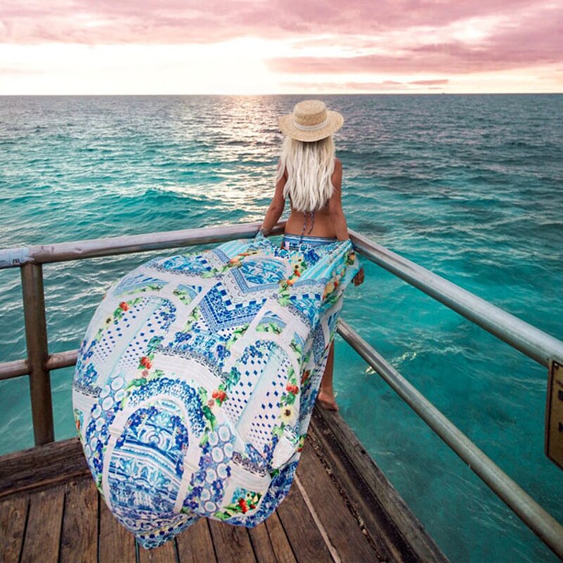 Beach Cover up Factory - Wholesaler Chiffon Printed