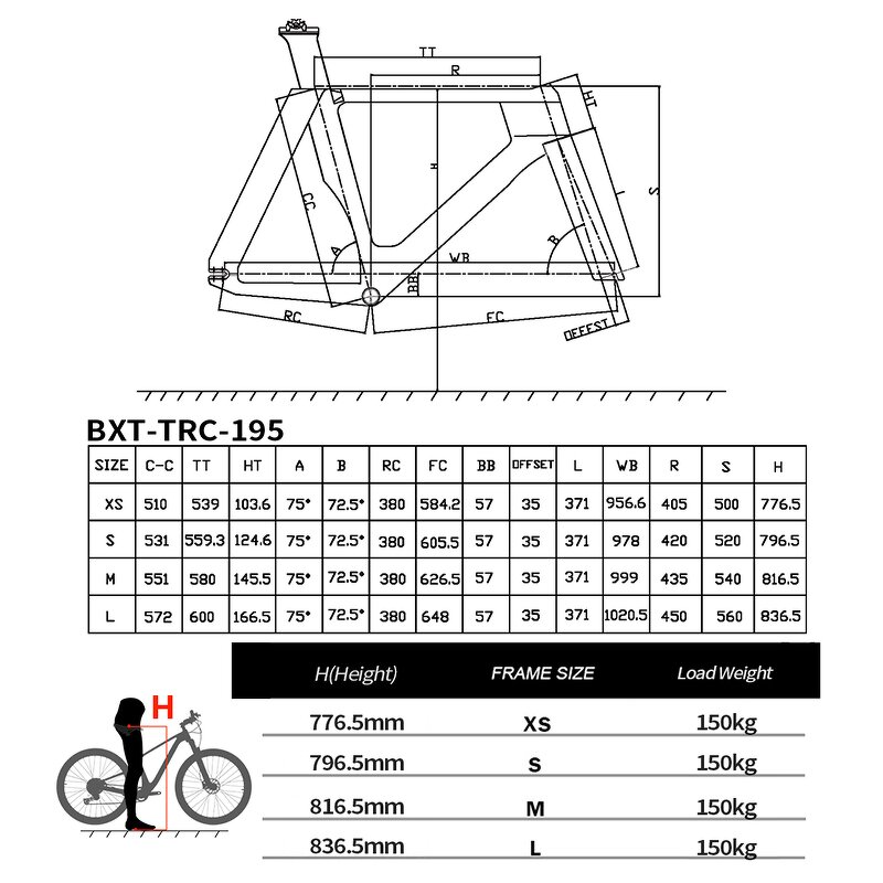 Track Frame Manufacturer - OEM TRC-195 Carbon Fixed Gear 700C Fit 28C Tire