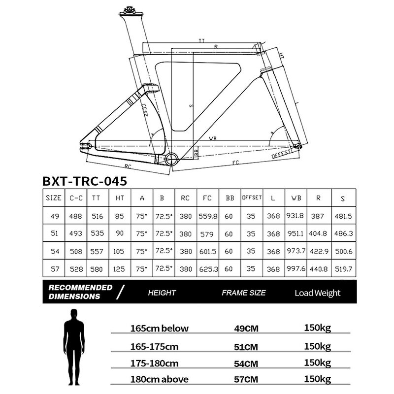 Track Bike Frame Manufacturer - OEM Carbon 700C Fixed Gear Track Racing Frame