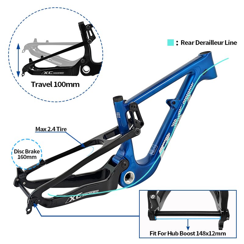 Kids Bike Frame Manufacturer - OEM Full Suspension 20er 100mm Travel MTB Frame