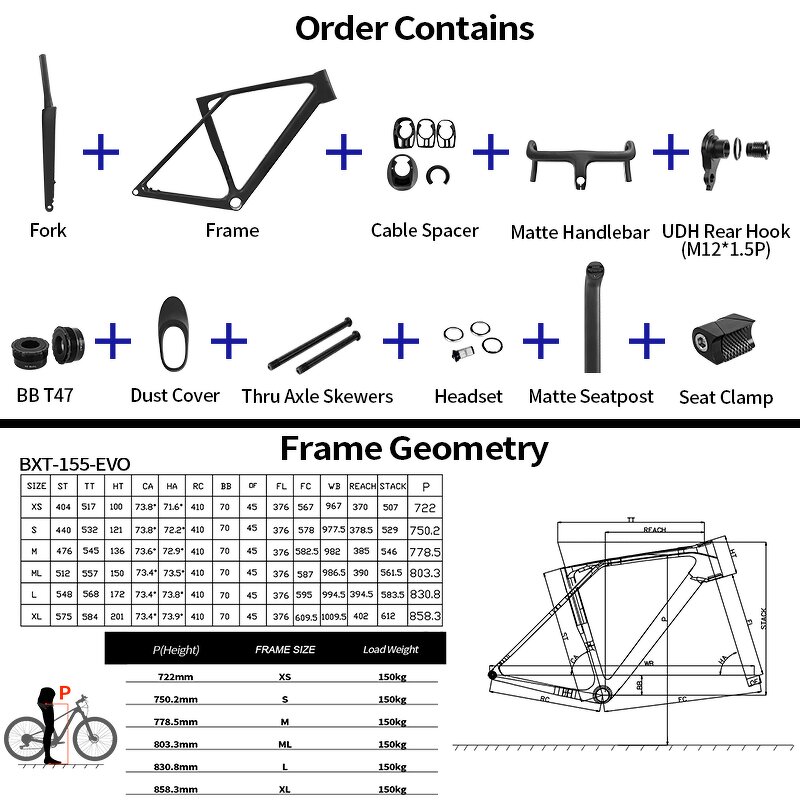 Bicycle Frame Manufacturer - OEM 700C Carbon Fork Disc Brake Frame UDH Rear Hook