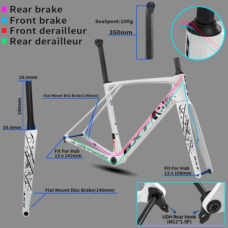 Road Frame Manufacturer - OEM T1000 Carbon Disc Brake Frame T47 Screw-in 68mm