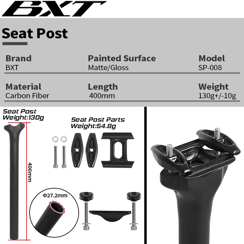 Carbon Seat Post Manufacturer - OEM T1000 Ultralight 125g 27.2mm 0 Offset