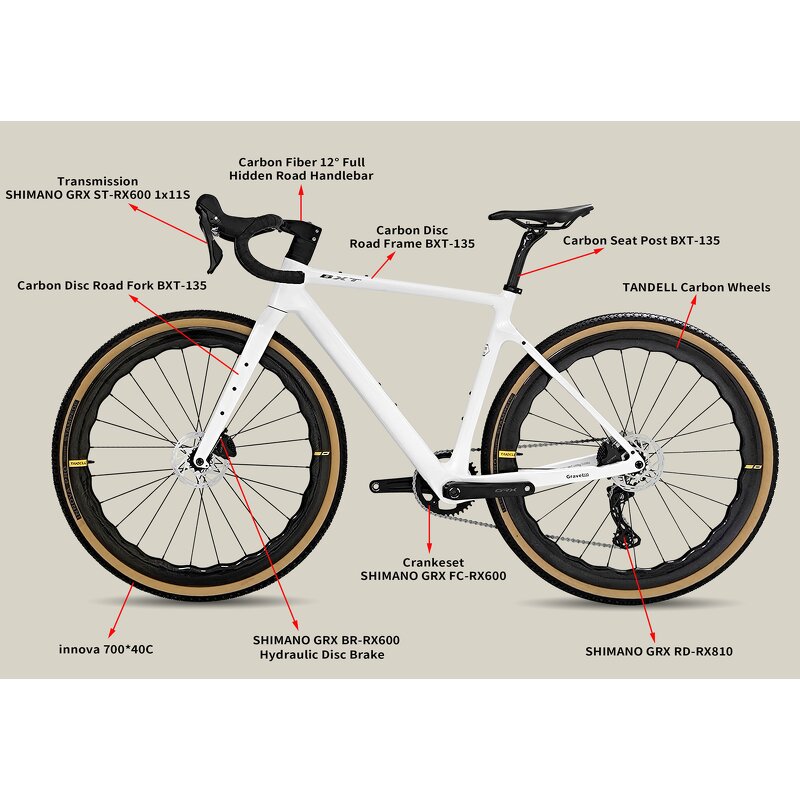 Gravel Bike Manufacturer - OEM Carbon 700C40C Internal Cable GRX 211 Speed