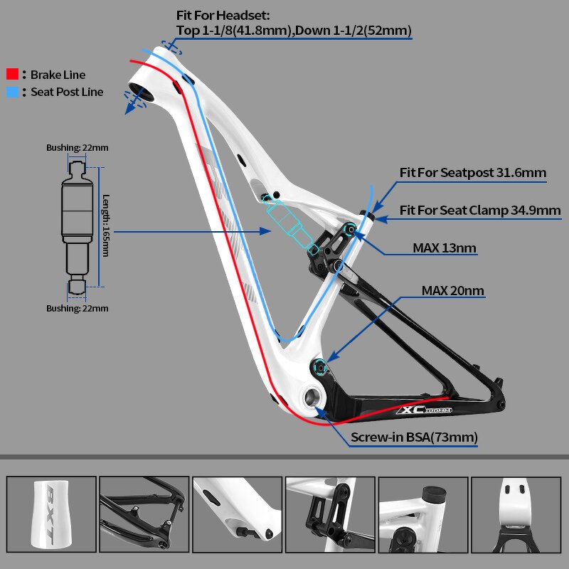 Full Suspension MTB Frame Manufacturer - OEM 29er Carbon Boost 148mm UDH