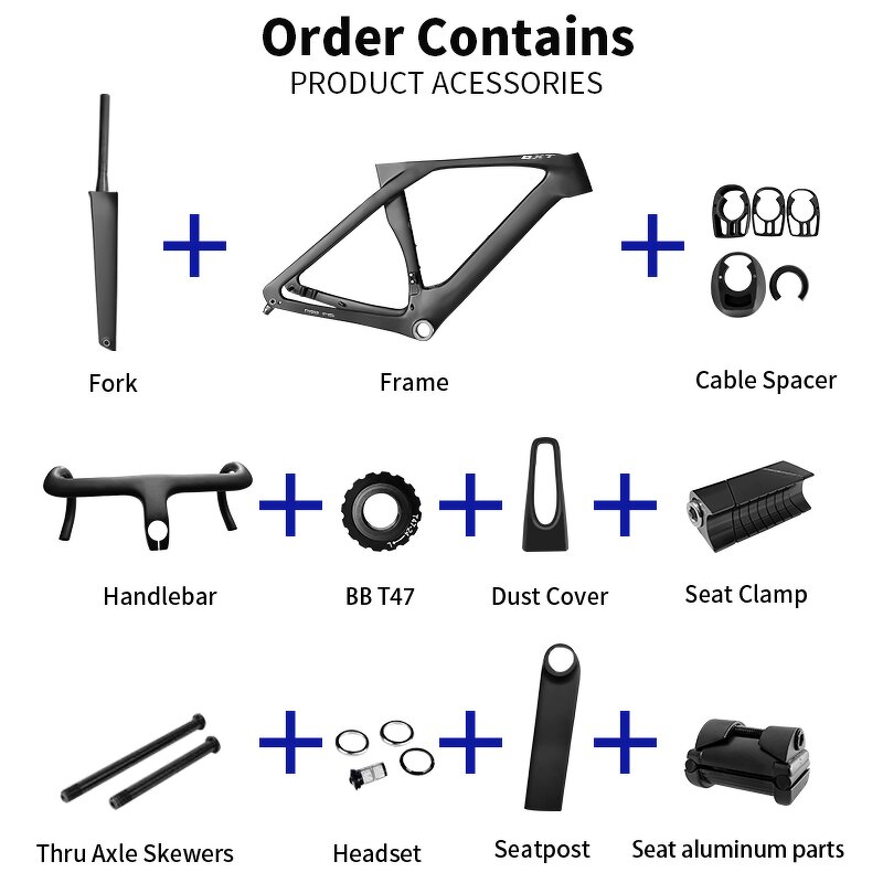 Road Bike Frame Manufacturer - OEM 2025 Carbon Disc T47 Di2 Internal Routing