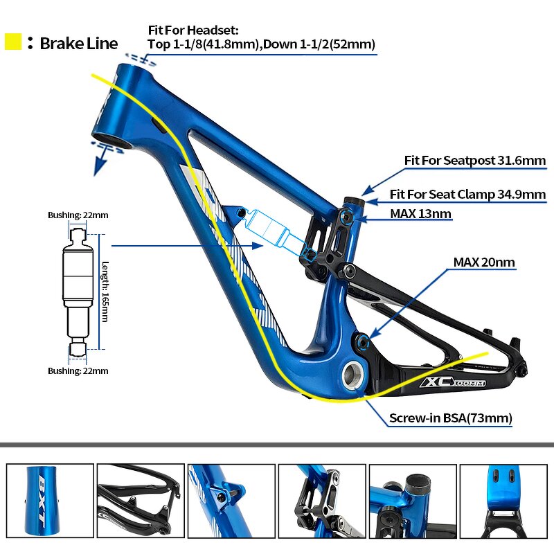 Kids Bike Frame Manufacturer - OEM Full Suspension 20er 100mm Travel MTB Frame