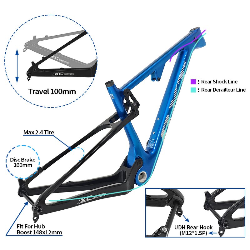 Carbon MTB Frame Manufacturer - OEM 29er Full Suspension Customized Logo Boost