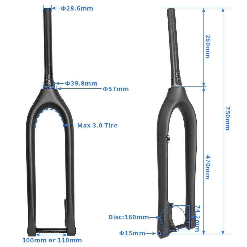 MTB Fork Manufacturer - OEM New Super Light 29er Carbon 9mm Tapered Bike Fork