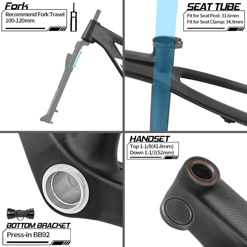 MTB Frame Manufacturer - OEM 26er Carbon Kids Bike Frame 14inch Disc Brake