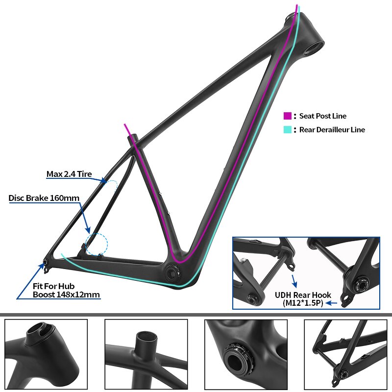 Mountain Bike Frame Manufacturer - OEM 2025 T1000 Carbon 29er Boost 148mm UDH