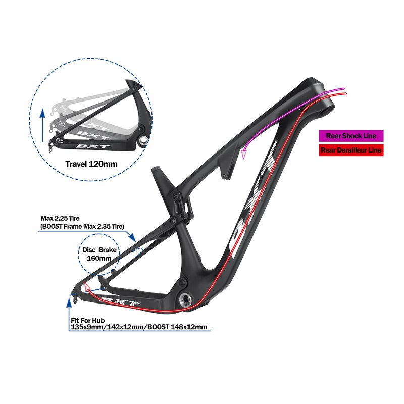 Trail MTB Frame Manufacturer - OEM 29inch Carbon 120mm Travel Full Suspension