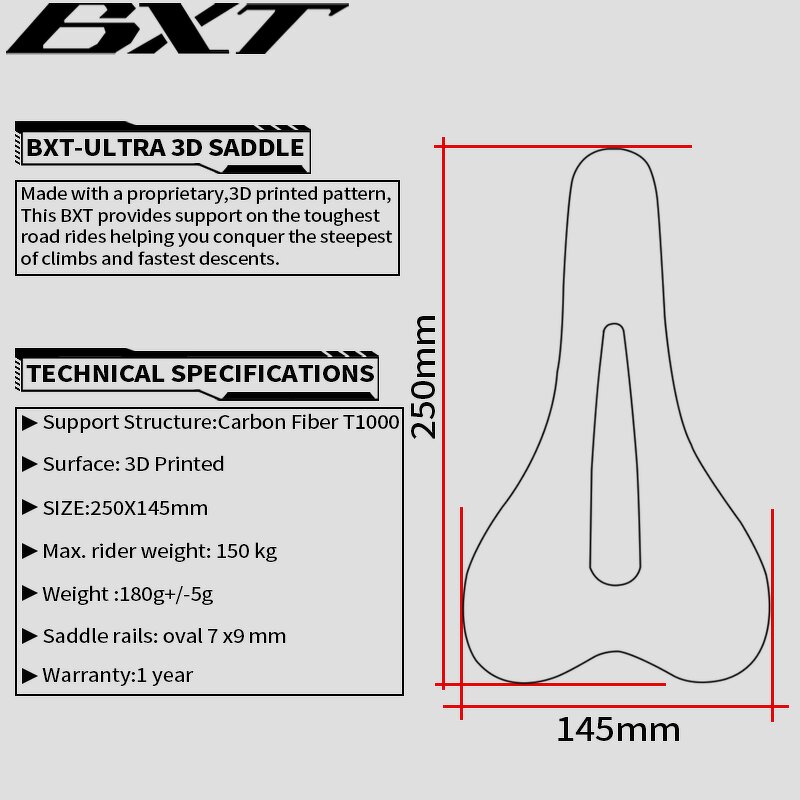 Bicycle Saddle Manufacturer - OEM T1000 3D Printed Carbon Fiber Saddle