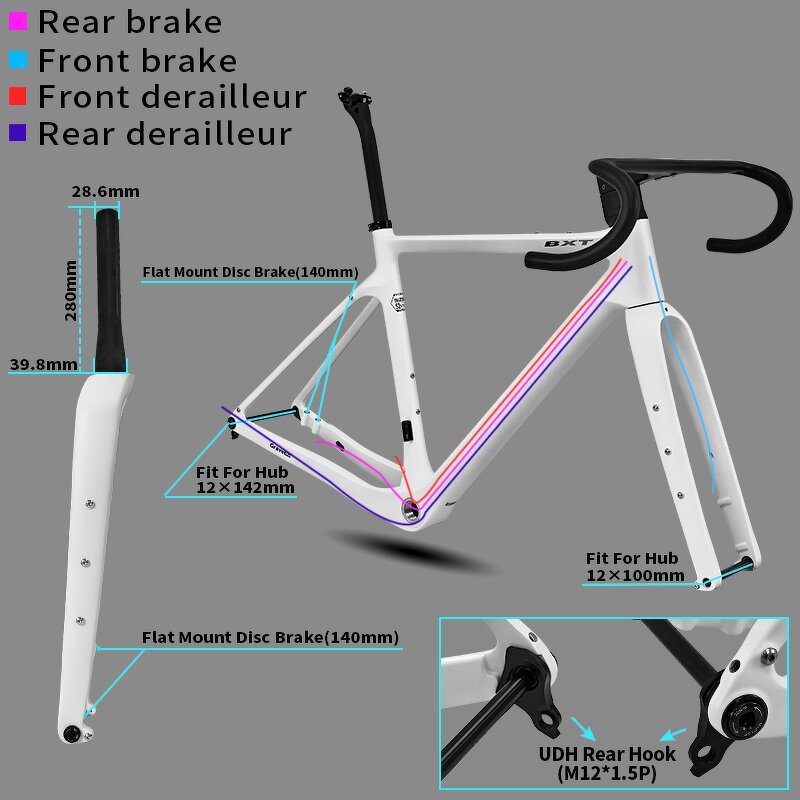 Gravel Frame Manufacturer - OEM Carbon 700C Integrated Handlebar Internal Routing