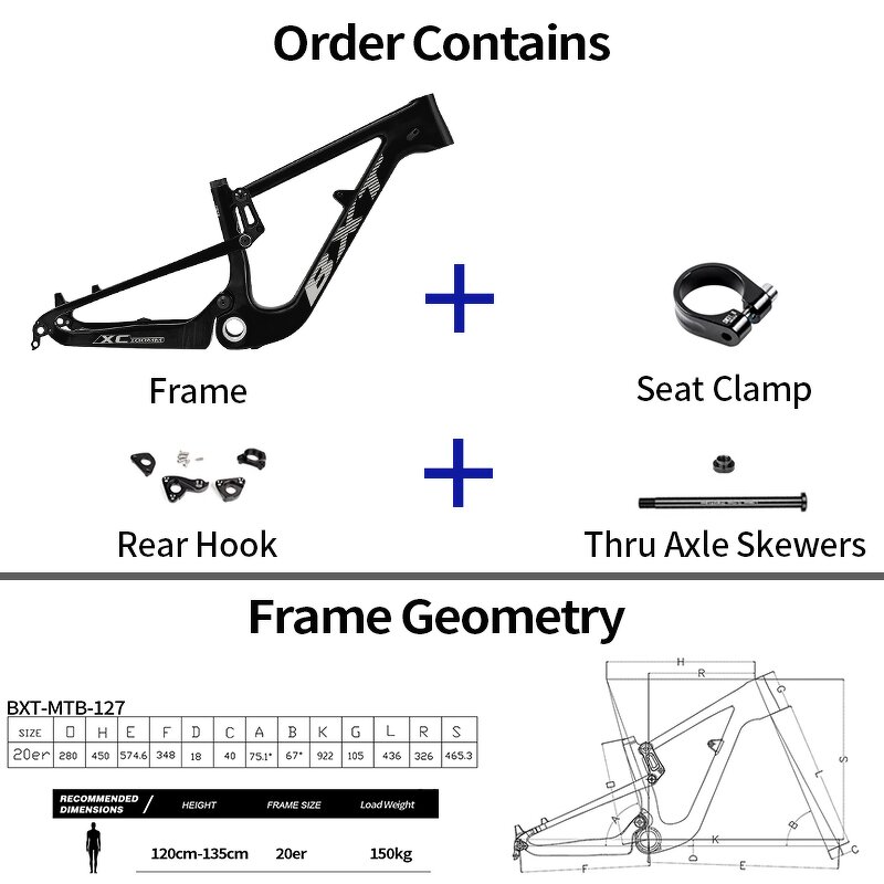 Kids Bike Frame Manufacturer - OEM Full Suspension 20er 100mm Travel MTB Frame