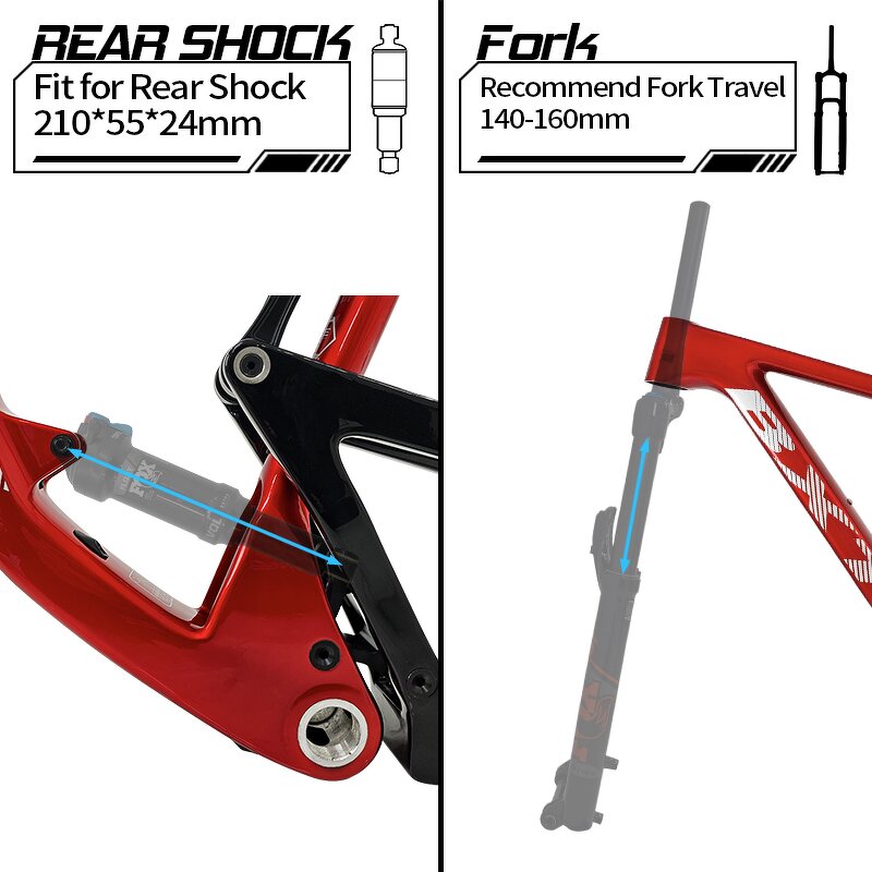 Suspension Frame Manufacturer - OEM UDH AM Carbon 150mm Travel Boost Frame