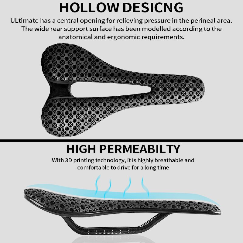 Bicycle Saddle Manufacturer - OEM T1000 3D Printed Carbon Fiber Saddle
