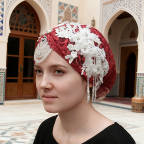 Ladies Turban Hijab Manufacturer - Custom Lace & Glitter Embellishment