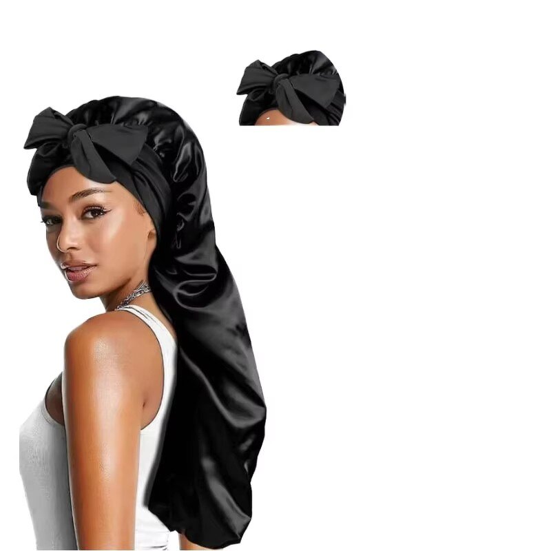 Sleep Cap Supplier - Custom Adjustable Satin Silk Bow Design