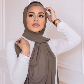 Islamic Headscarf Manufacturer - OEM Pearl Chiffon Shawl Wholesale