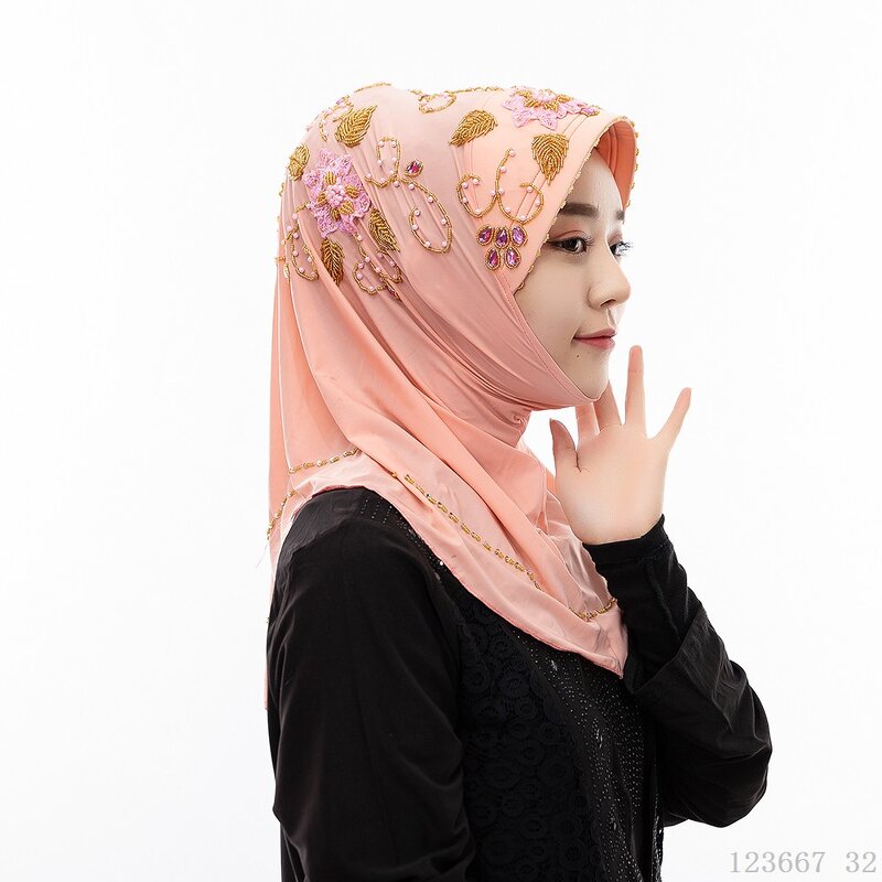 Muslim Headscarf Factory - OEM Handmade Beaded Pullover Scarf