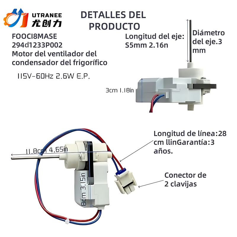 General Refrigerator Fan Motor Manufacturer - 115V 2.6W 60Hz for Home