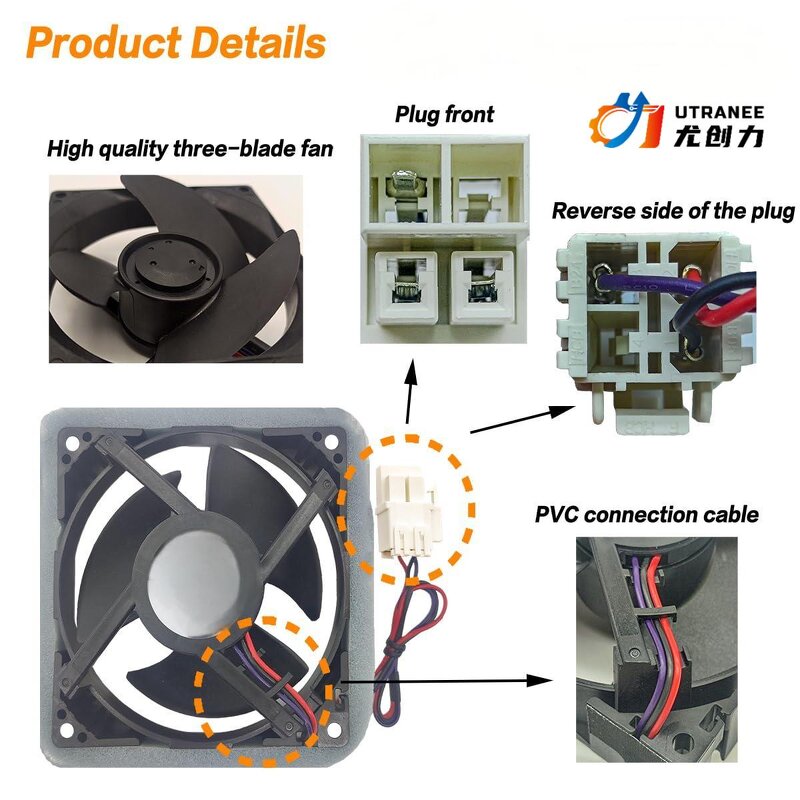 DC Electric Cooling Fan Factory - 12V OEM U92C12MS1B3-52 for Refrigerator