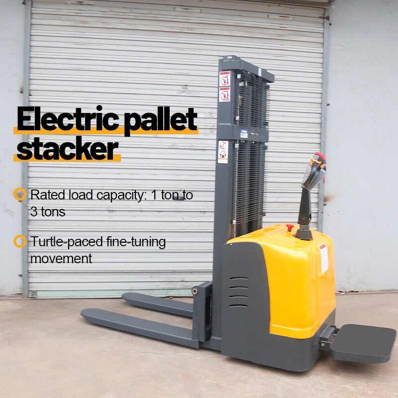 Electric Fork Stacker Manufacturer - 1 to 1.5 Ton Standing Type Pallet Stacker