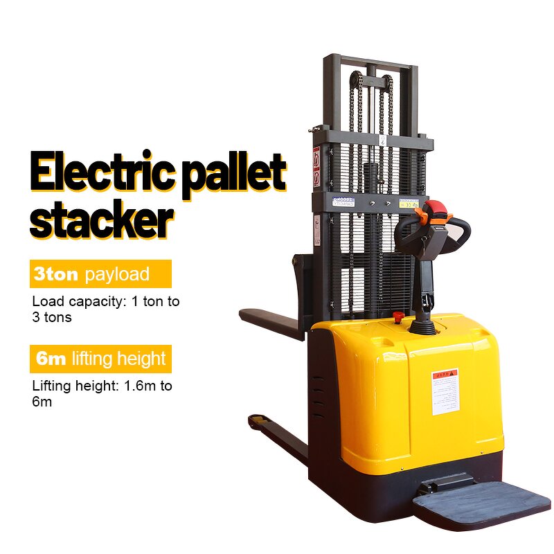 Electric Fork Stacker Manufacturer - 1 to 1.5 Ton Standing Type Pallet Stacker