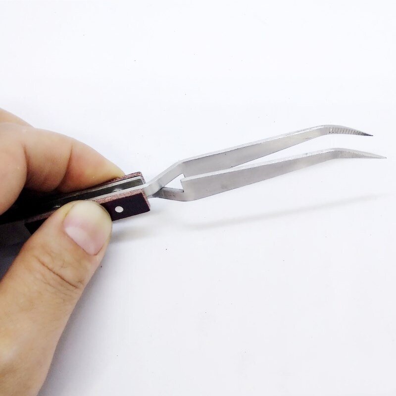 Curved Tip Tweezers Factory - Stainless Steel Cross Lock Tweezer