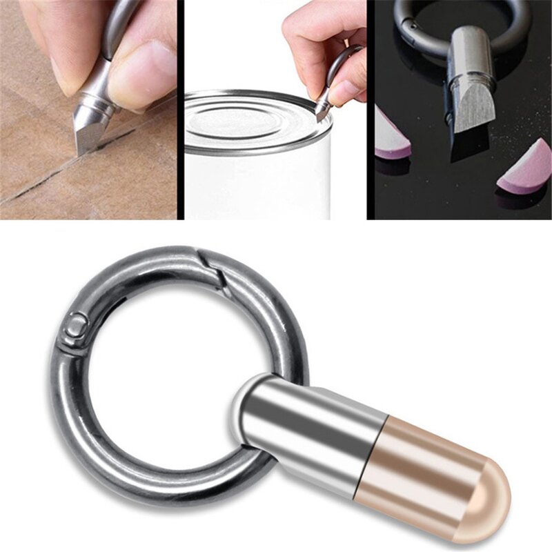 Mini Tool Key Ring Supplier - Stainless Steel Capsule Knife Pendant