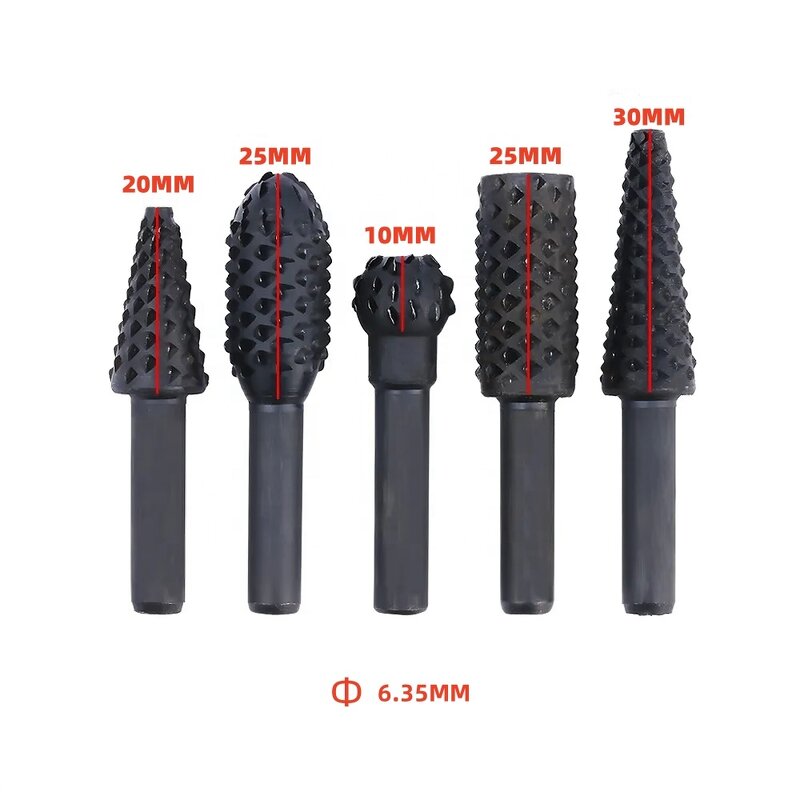Rasp File Drill Bit Supplier - 5pcs Rotary Burr Wood Carving Set